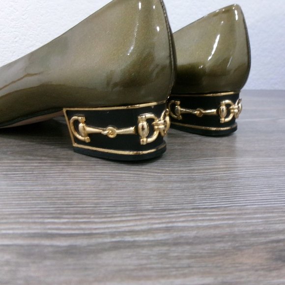 Vintage Piero Amore Patent Leather Horsebit Low Heel Shoes Bronze Shimmer 8.5 - Picture 5 of 16